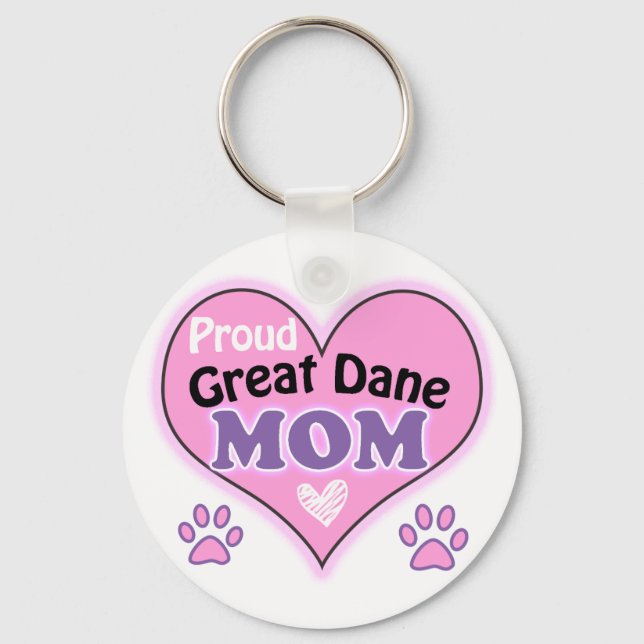 Proud Great dane Mamma Nyckelring (Framsida)