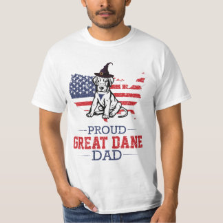 Proud Great dane Pappa Amerikanska Flagga Vintage T Shirt