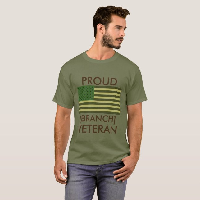 Proud [Gren] Veteran Tee Shirt (Hel framsida)