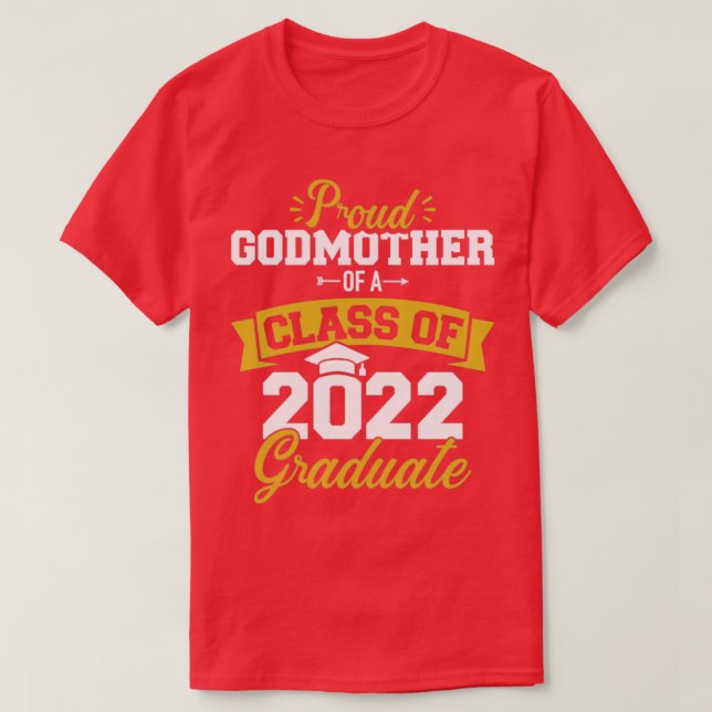 Proud gudmor i klass 2022 student seniorg t shirt (Design framsida)