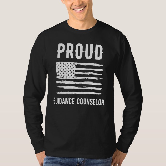 Proud Guidance Counselor Profession American Flag T Shirt (Framsida)