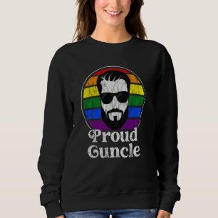 Proud Guncle Gay farbror med Beard och Rainbow Fla T Shirt