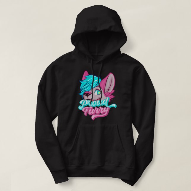 Proud Hårig från Hårig Svan Öron Hårig Person Hoodie (Design framsida)