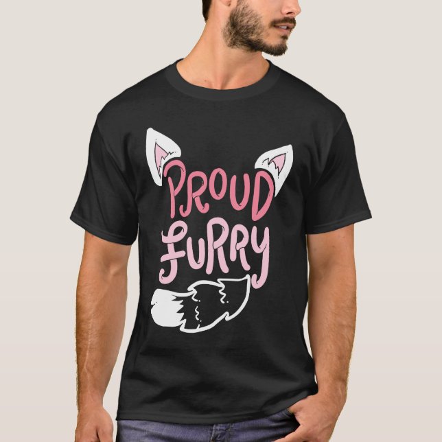 Proud Hårig Svan och Öron Cosplay T Shirt (Framsida)