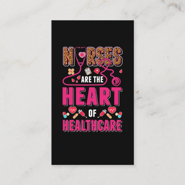 Proud Healthcare Nurses Leopard Medical Nurse Visitkort (Framsida)
