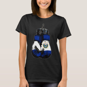 Proud Heritage El Salvador Flagga Boxing Glove T Shirt