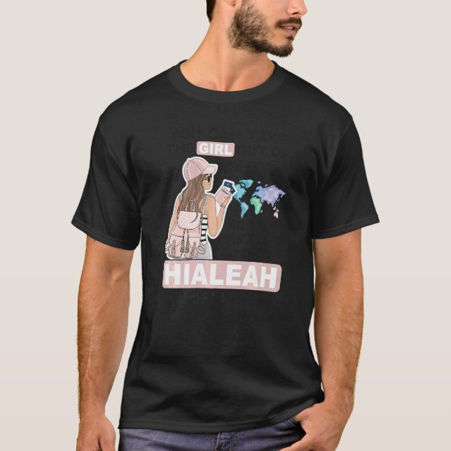 Proud Hialeah Girl Coola Girl från Hialeah City T Shirt (Framsida)