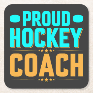 Proud Hockey Coach Underlägg Papper Kvadrat