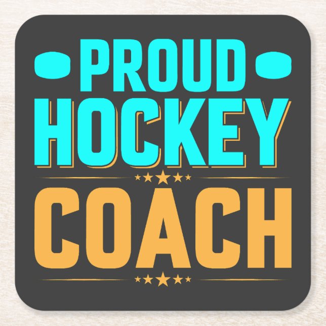 Proud Hockey Coach Underlägg Papper Kvadrat (Framsidan)