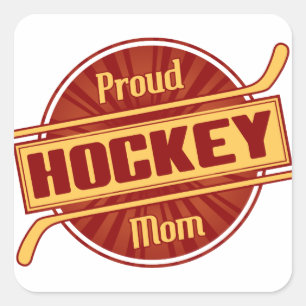 Proud Hockey Mamma Fyrkantigt Klistermärke