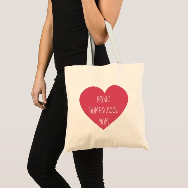 Proud Homeschool Mamma Rosa Heart Tygkasse (Framsida (produkt))