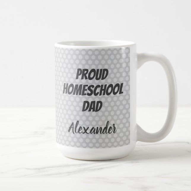 Proud Homeschool Pappa Grått Polka dots Kaffemugg (Höger)