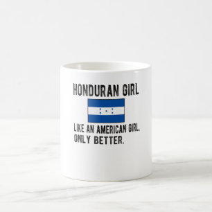 Proud Honduran Girl Honduras Flagga Honduran Roots Kaffemugg