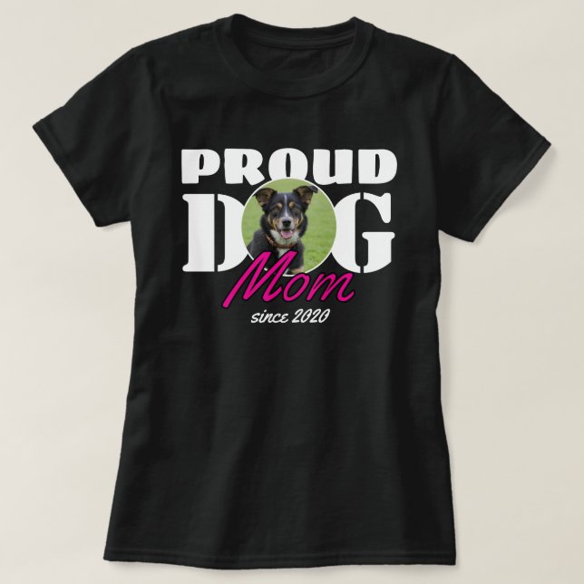 Proud Hund - Anpassningsbar År och foto T Shirt (Design framsida)