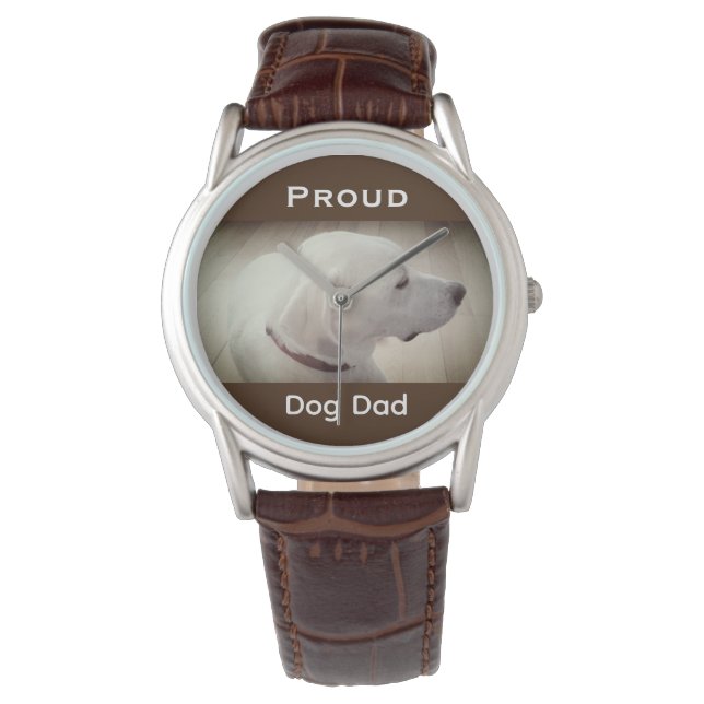 Proud Hund Pappa Mörk Brown Armbandsur (Framsida)