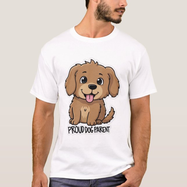 Proud Hund Pappa T Shirt (Framsida)