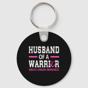 Proud Husand a Breast Cancer Warrior Support Squ Nyckelring