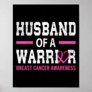 Proud Husand a Breast Cancer Warrior Support Squ Poster