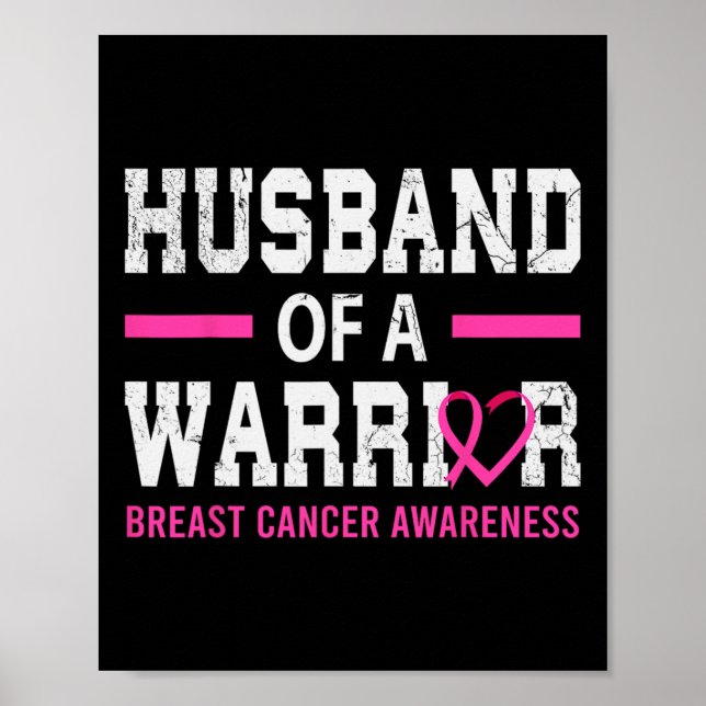 Proud Husand a Breast Cancer Warrior Support Squ Poster (Framsidan)