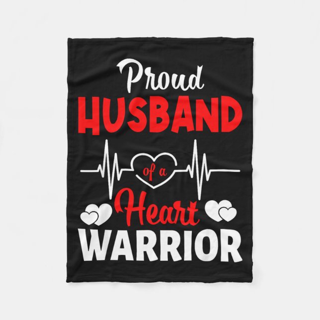Proud Husband Of A Heart Warrior Chd Awareness  Fleecefilt (Framsidan)