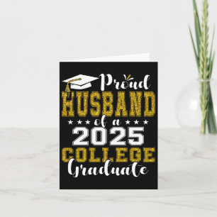 Proud Husnd of 2025 Student College Shirt Graduat Kort