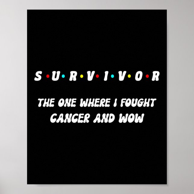 Proud I Survivor Breast Lung Skin Colon Thyroid Aw Poster (Framsidan)