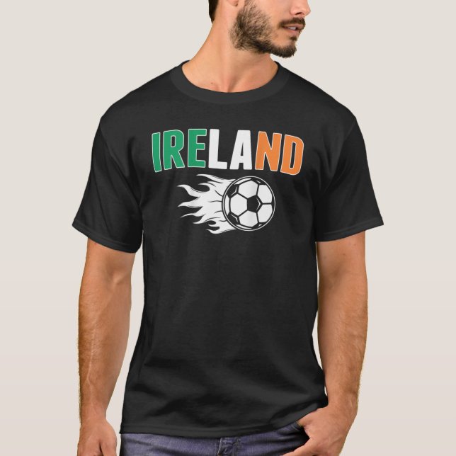 Proud Ireland Soccer Fläkt Jersey Irish Flagga Foo T Shirt (Framsida)