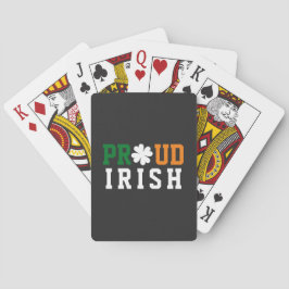 Proud Irish Shamrock Lucky Klöver Quote St Paddy Casinokort