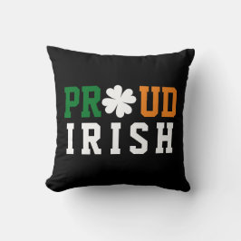 Proud Irish Shamrock Lucky Klöver Quote St Paddy Kudde