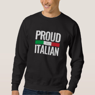 Proud Italia Italia Vintage Italien Flagga Lång Ärmad Tröja