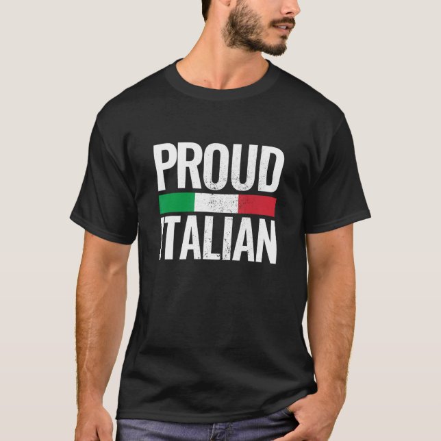 Proud Italia Italia Vintage Italien Flagga T Shirt (Framsida)