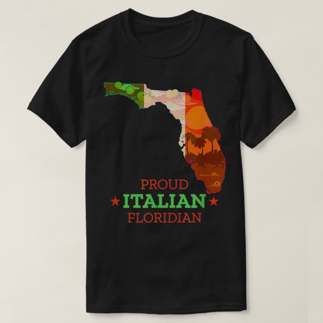 Proud Italian Floridian  Florida Map and Italy Fla T Shirt (Design framsida)