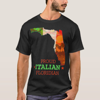 Proud Italian Floridian Florida Map and Italy Fla T Shirt