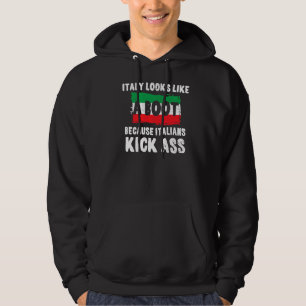 Proud Italiano Pride Italien Boot Funny Italiensk  Hoodie