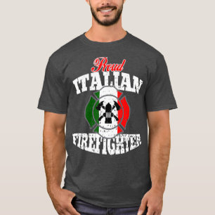 Proud Italy Fireman Italien Flagga Firefighter T Shirt