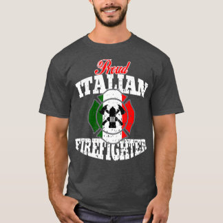 Proud Italy Fireman Italien Flagga Firefighter T Shirt