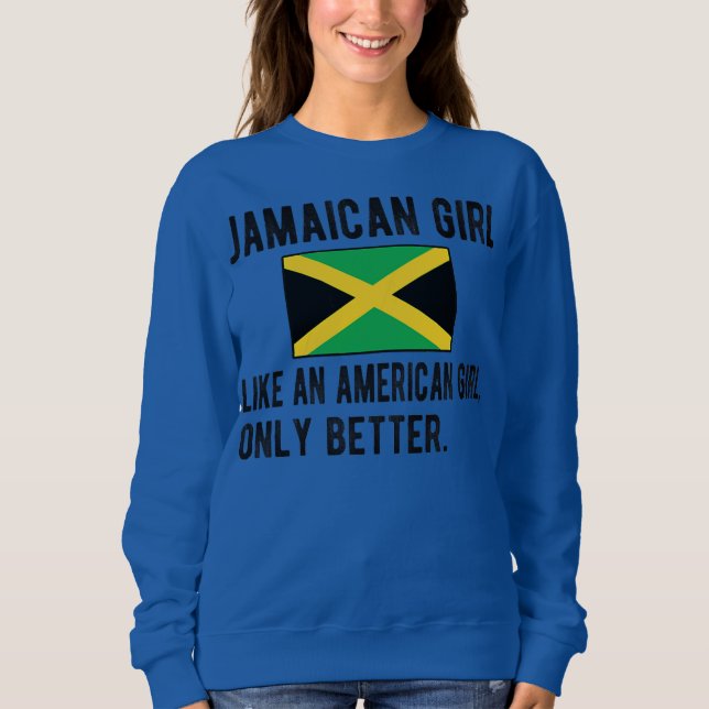 Proud Jamaican Girl Jamaica Flagga Jamaican Roots  T Shirt (Framsida)