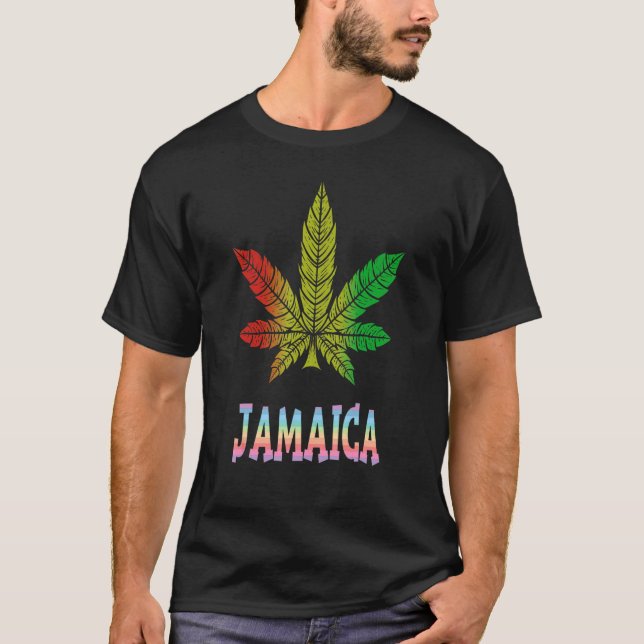 Proud Jamaican Reggae Caribbean Music Jamaica 1 T Shirt (Framsida)