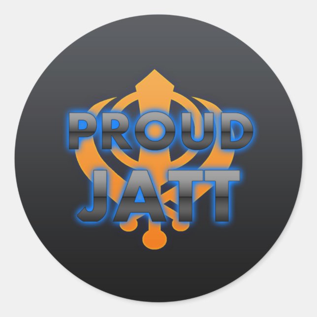Proud Jatt, Jatt-pridet Runt Klistermärke (Framsida)