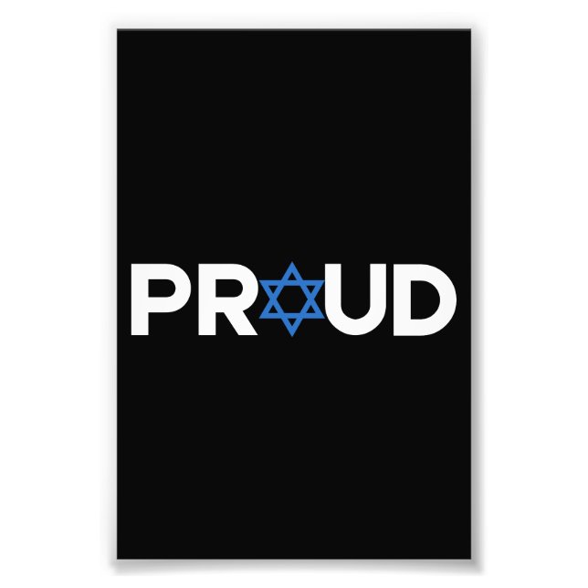 Proud Jewish Hebrew Helgdag Proud Jew Religiösa Fototryck (Framsidan)