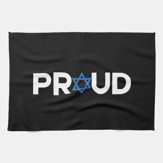 Proud Jewish Hebrew Helgdag Proud Jew Religiösa Kökshandduk (Horisontell)