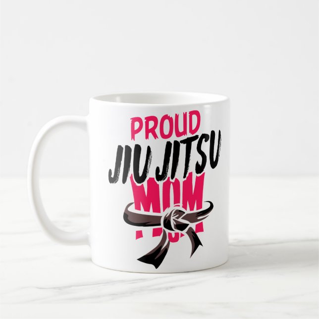 Proud Jiu Jitsu Mamma BJJ Martial Arts Kaffemugg (Vänster)