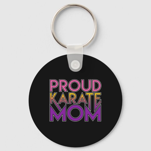 Proud Karate Mamma Martial Arts Gift Nyckelring (Framsida)