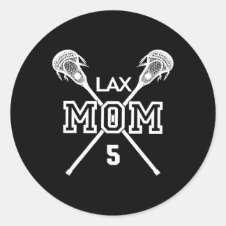 Proud Kärlek Lacrosse Mamma #5 Lax Player nummer 5 Runt Klistermärke