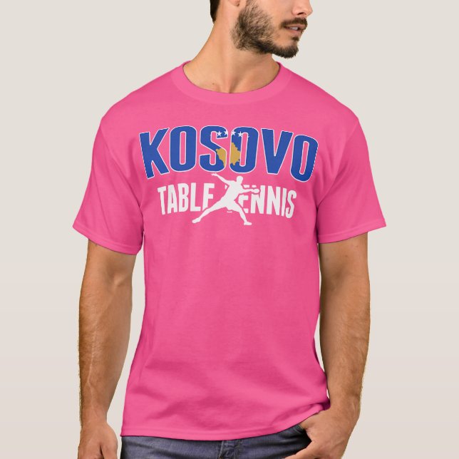 Proud Kosovo Bord Tennis Älskare Jersey - Kosovo T Shirt (Framsida)