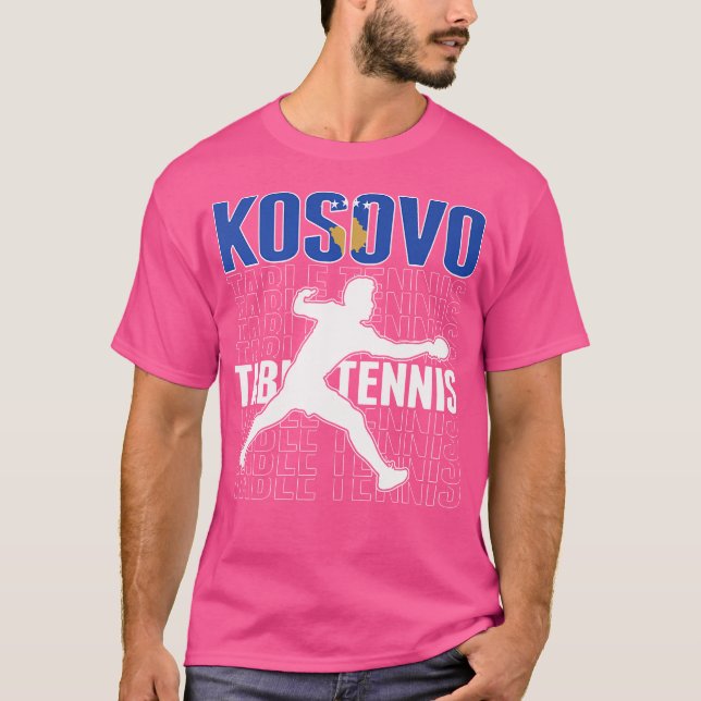 Proud Kosovo Bord Tennis Fläkt Jersey Kosovo Flagg T Shirt (Framsida)