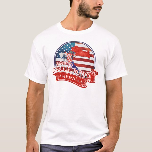Proud Kroatiska amerikanska T-shirt (Framsida)