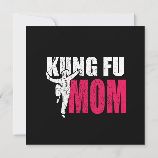 Proud Kung fu Mamma Martial Arts Fighter Mor Gift Inbjudningar (Framsida)