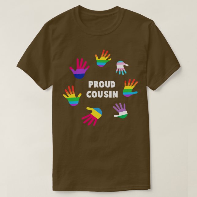 Proud kusin LGBT Gay pride Tee LGBTQ Supporter G (Design framsida)