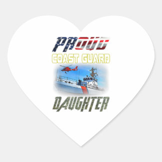 Proud Kusten Guard Dotter Flagga American Heroes Hjärtformat Klistermärke